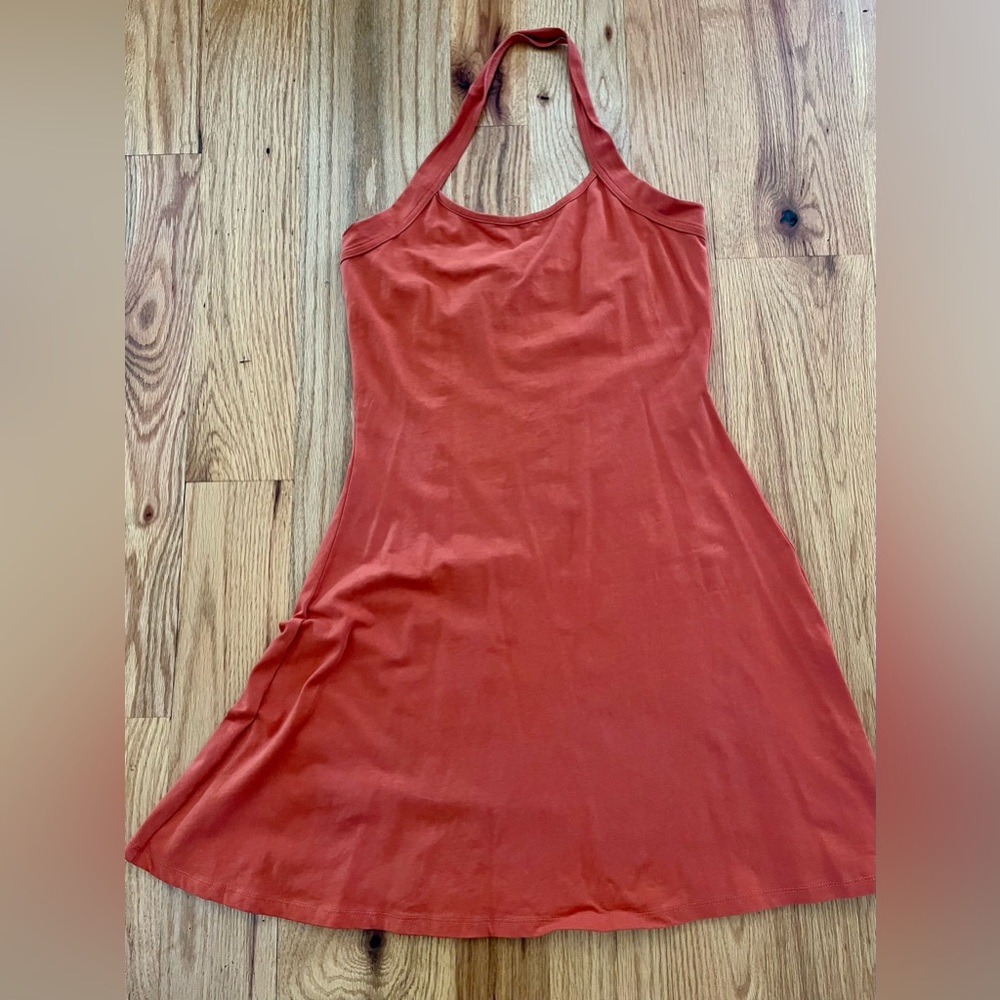 Rust T shirt fabric halter Venus dress size small